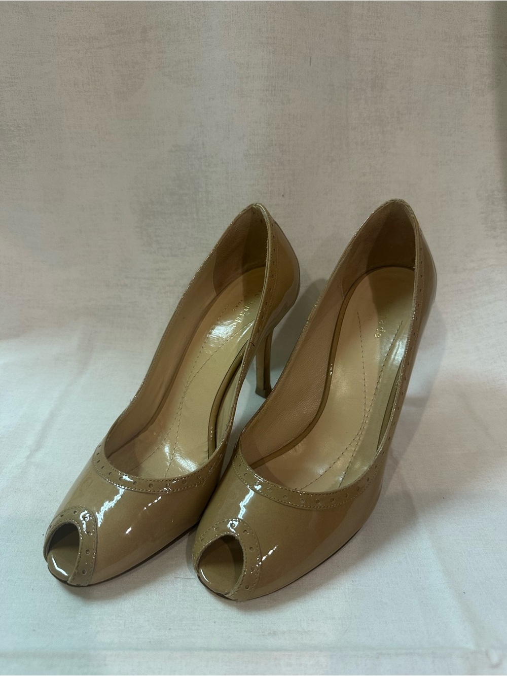 J. Crew Nude Patent Peep-Toe Pumps